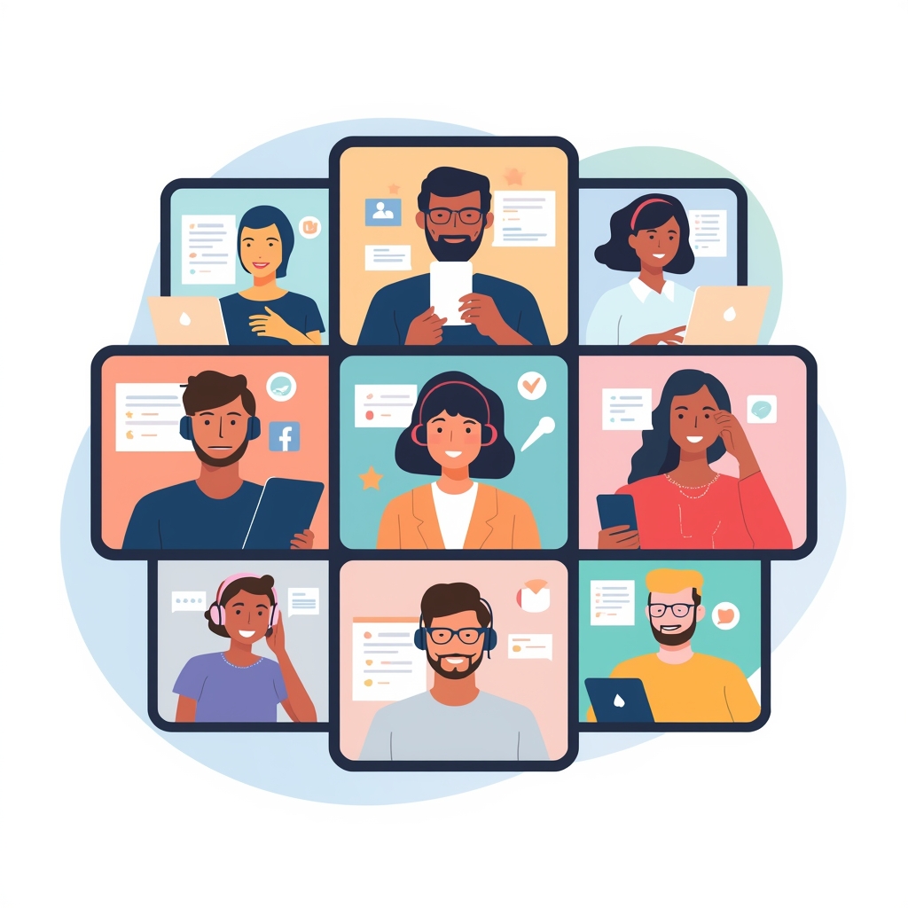 A modern distributed team working seamlessly online